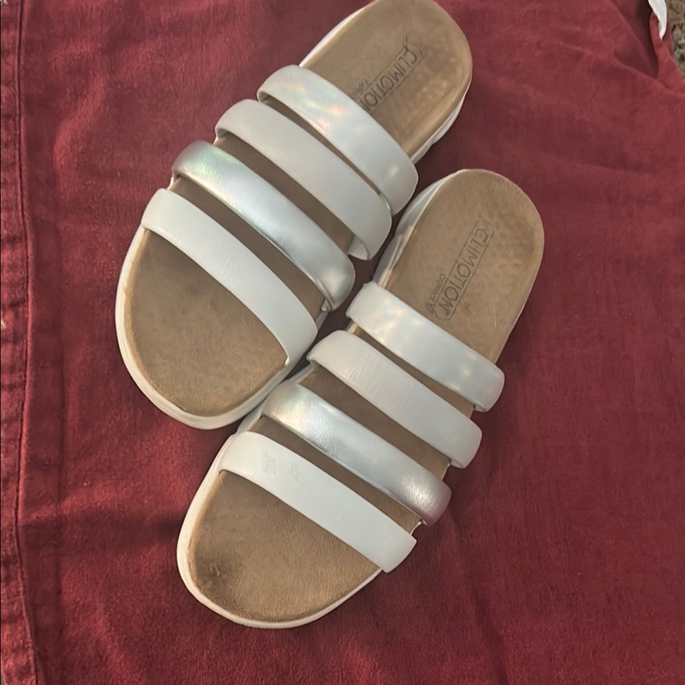 Caprice Climotion White and Silver Strappy Sandals
